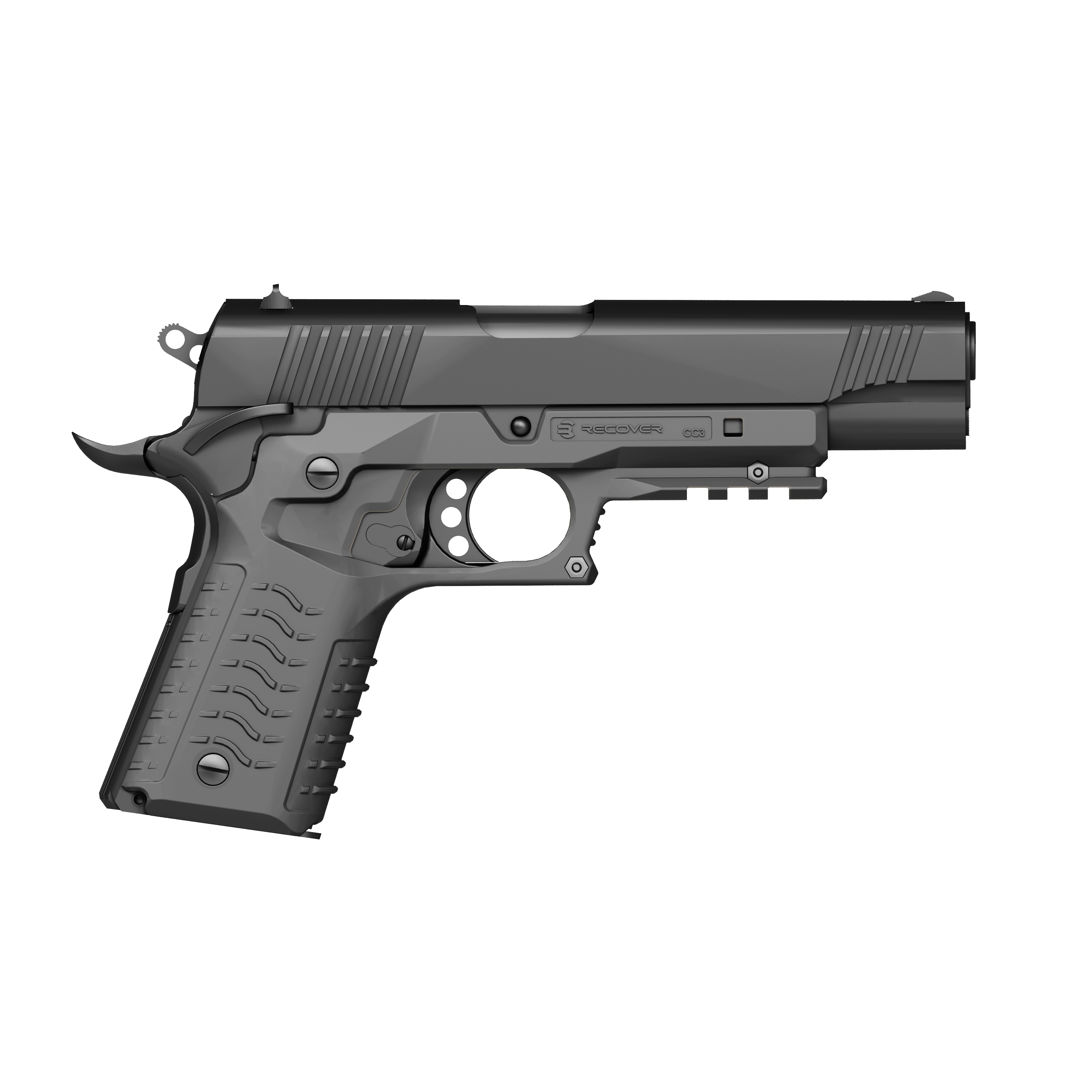 Recover Tactical CC3H Grip and Rail System for The 1911 - Phantom Grey